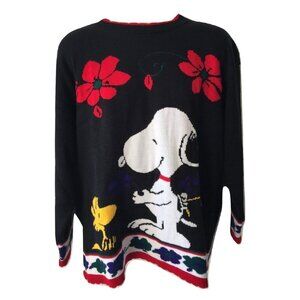 VTG Vintage Peanuts Snoopy and Friends with Woodstock Floral Sweater Xlarge XL
